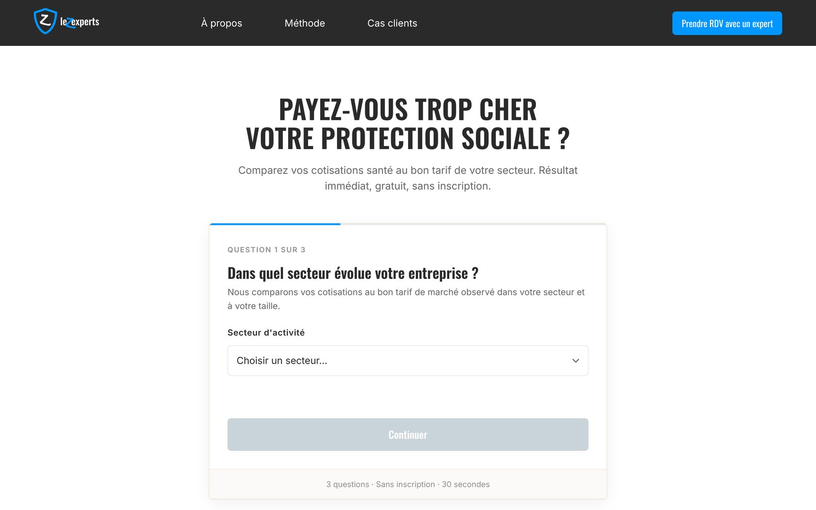 The leZexperts simulator: 'Are you paying too much for your employee cover?', first of three questions